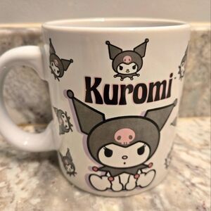 Hello Kitty Sanrio Kuromi Character Mug 20 Oz. Gray Pink Lilac Black On White